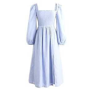 J.Crew Ruffle Slit Dress in Linen